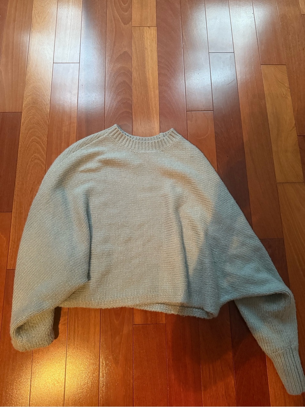 Garage Blue Cropped Crewneck Sweater